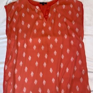 Papermoon Coral Sleeveless Tunic with Cream Diamond Accents
